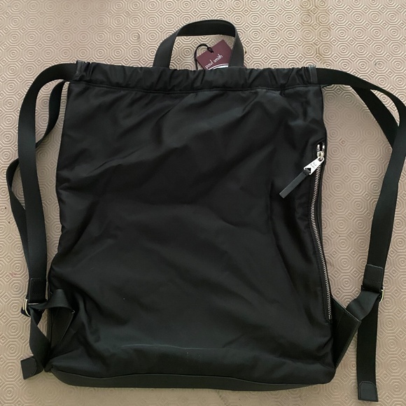NWT PAUL SMITH 50th Anniversary Spaghetti Print Drawstring Backpack Black - Picture 9 of 13